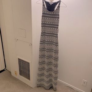 Black and White Maxi Dress, back cutout and slit XS JACK/Dry Goods